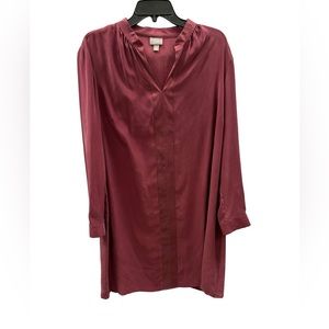 J. Jill Women’s Silk Burgundy Long Sleeve Dress‎ Size 1X